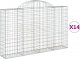 vidaXL Kosze gabionowe, 14 szt, 200x30x120/140cm, galwanizowane żelazo 2