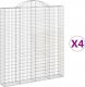vidaXL vidaXL Kosze gabionowe, 4 szt, 200x30x220/240 cm, galwanizowane żelazo 2