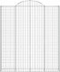 vidaXL vidaXL Kosze gabionowe, 3 szt, 200x30x220/240 cm, galwanizowane żelazo 4