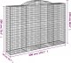 vidaXL Kosze gabionowe, 5 szt, 300x50x200/220 cm, galwanizowane żelazo 6