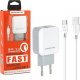 Ładowarka Vega ŁADOWARKA SIECIOWA 3A 18W + KABEL TYP-C BIAŁA SOMOSTEL QUICK 3.0 FAST CHARGER 3100mA QC 3.0 SMS-A12> 1