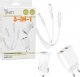 Ładowarka Vega ŁADOWARKA SIECIOWA 2.4A + KABEL USB 3W1 + ŁADOWARKA SAMOCHODOWA 3,1A BIAŁA TRUSTY TR-CH01> 1