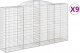 vidaXL Kosze gabionowe, 9 szt, 300x50x160/180 cm, galwanizowane żelazo 2