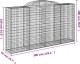 vidaXL Kosze gabionowe, 9 szt, 300x50x160/180 cm, galwanizowane żelazo 6