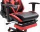 Fotel Ghost Chairs z podnóżkiem GHOST-SIX czarno czerwony 7