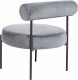 Beliani Fotel welurowy szary ALPHA 4