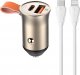 Ładowarka LDNIO Ładowarka Samochodowa Ldnio C509Q, Usb + Usb-C, 30W + Kabel Usb-C Do Lightning (Złota) 1
