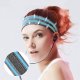 Elastyczna materiałowa opaska na głowę do biegania fitness różowa 7