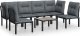 vidaXL 7-cz. zestaw wypoczynkowy do ogrodu, czarno-szary, polirattan 2