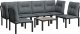 vidaXL 7-cz. zestaw wypoczynkowy do ogrodu, czarno-szary, polirattan 3
