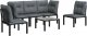vidaXL 6-cz. zestaw wypoczynkowy do ogrodu, czarno-szary, polirattan 3