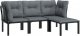 vidaXL 4-cz. zestaw wypoczynkowy do ogrodu, czarno-szary, rattan PE 3