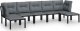 vidaXL 7-cz. zestaw wypoczynkowy do ogrodu, czarno-szary, polirattan 2