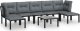 vidaXL 8-cz. zestaw wypoczynkowy do ogrodu, czarno-szary, polirattan 2