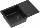 Zlewozmywak GraniteQ PETER 111 zlewozmywak granitowy pure carbon 1-komorowy z/o (78x50x20) z syfonem pure carbon i zaślepką kol. czarny 1