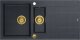 Zlewozmywak GraniteQ EVAN 156 zlewozmywak z syfonem Push To Open 1,5-komorowy z/o (1000x500x210; kom. 420x480) black diamond / elementy złote 2