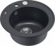 Zlewozmywak GraniteQ MORGAN 210 zlewozmywak black diamond z syfonem Push To Open stal szlachetna okrągły 1-komorowy b/o + zaczepy 3 szt 1