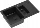 Zlewozmywak GraniteQ PETER 156 GraniteQ zlewozmywak granitowy pure carbon 1,5-komorowy z/o (78x50x20) z syfonem pure carbon i zaślepką kol. czarny 1