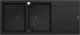 Zlewozmywak GraniteQ EVAN 121 zlewozmywak z syfonem Push To Open 2-komorowy z/o (1160x500x210; kom. 420x340) pure carbon / elementy złote 4