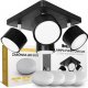Lampa sufitowa Heckermann Zestaw Lampa punktowa LED Heckermann 8795318A Czarna 4x głowica + 4x Żarówka LED Heckermann GX53 7W Neutral 1
