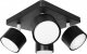 Lampa sufitowa Heckermann Zestaw Lampa punktowa LED Heckermann 8795318A Czarna 4x głowica + 4x Żarówka LED Heckermann GX53 7W Neutral 5