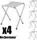 Heckermann Stół składany z otworem 120x60cm Biały + 4x Taboret 3