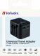 Verbatim 100-250 V Adapter podróżny, CEE7 (widelec) - gniazdo, czarny, Verbatim 7
