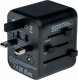Verbatim 100-250 V Adapter podróżny, CEE7 (widelec) - gniazdo, czarny, Verbatim 9