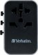 Verbatim 100-250 V Adapter podróżny, CEE7 (widelec) - gniazdo, czarny, Verbatim 2