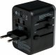 Verbatim 100-250 V Adapter podróżny, CEE7 (widelec) - gniazdo, czarny, Verbatim 3