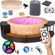 Jacuzzi ogrodowe Thunder Basen z hydromasażem 6-osobowy jacuzzi LATTE + brązowe meble rattanowe - 4 sztuki 1