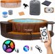 Jacuzzi ogrodowe Thunder Basen z hydromasażem 6-osobowy jacuzzi THUNDER MOCHA + szare meble rattanowe - 4 sztuki 1