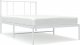vidaXL vidaXL Metalowa rama łóżka z wezgłowiem, biała, 75x190 cm 2