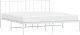 vidaXL vidaXL Metalowa rama łóżka z wezgłowiem, biała, 183x213 cm 3