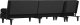 vidaXL vidaXL Sofa rozkładana w kształcie L, czarna, 260x140x70 cm, tkanina 4