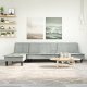 vidaXL vidaXL Sofa rozkładana L, jasnoszara, 255x140x70 cm, aksamit 1