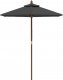 vidaXL vidaXL Parasol ogrodowy na drewnianym słupku, antracytowy, 196x231 cm 2