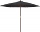 vidaXL vidaXL Parasol ogrodowy na drewnianym słupku, czarny, 299x240 cm 1