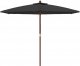 vidaXL vidaXL Parasol ogrodowy na drewnianym słupku, czarny, 299x240 cm 2