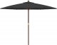 vidaXL vidaXL Parasol ogrodowy na drewnianym słupku, czarny, 299x240 cm 3