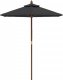 vidaXL vidaXL Parasol ogrodowy na drewnianym słupku, czarny, 196x231 cm 2