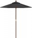 vidaXL vidaXL Parasol ogrodowy na drewnianym słupku, czarny, 196x231 cm 3