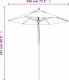 vidaXL vidaXL Parasol ogrodowy na drewnianym słupku, czarny, 196x231 cm 7