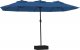 vidaXL vidaXL Podwójny parasol ogrodowy z LED, niebieski, 449x245 cm 2