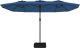 vidaXL vidaXL Podwójny parasol ogrodowy z LED, niebieski, 449x245 cm 5