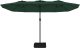 vidaXL vidaXL Podwójny parasol ogrodowy z LED, zielony, 449x245 cm 5