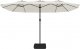 vidaXL Podwójny parasol ogrodowy z LED, piaskowa biel, 449x245 cm 5