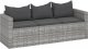 vidaXL 3-osobowa sofa ogrodowa z poduszkami, szara, polirattan 2