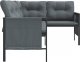 vidaXL Ogrodowa sofa narożna, antracytowa, stal i textilene 4
