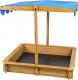Tectake Piaskownica Emilia z regulowanym dachem 120x120x120cm - niebieski 2